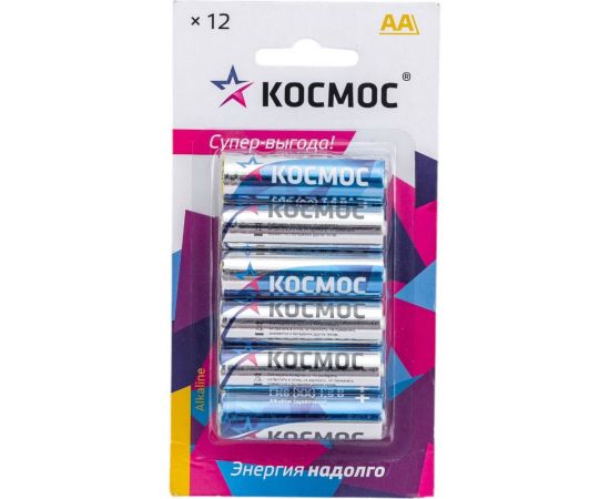 Алкалиновые элементы питания КОСМОС LR6 12 шт. на блистере, KOCLR6BL12 – изображение 2
