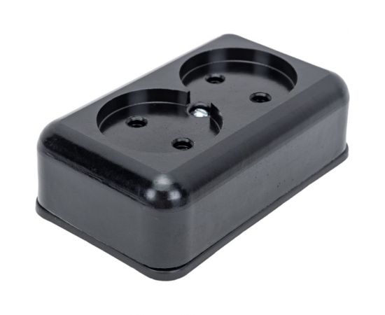 Розетка ООО Ливны-Электро РА 10-009 2-х местная с донышком, черная РА 1934 – изображение 2