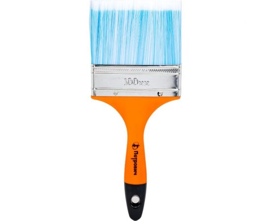 Плоская кисть Петрович 100 мм искусственная щетина, пластиковая рукоятка 4100002397 – изображение 2