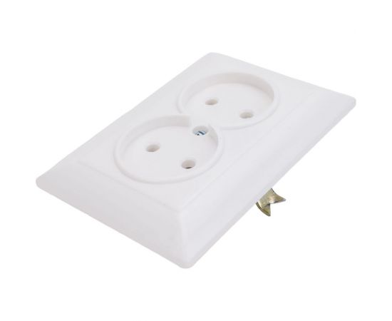 Розетка ООО Ливны-Электро РА 10-010 2-х местная, белая РСф 133 – изображение 2