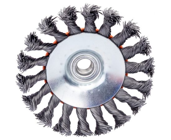 Кордщетка коническая 115 мм, витая жесткая проволока для УШМ Bohrer 36400115 – изображение 2