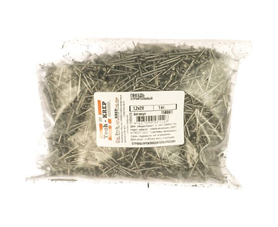 Строительный гвоздь 1.2х20, 1кг (5464 шт.) - пакет Tech-Krep 114001 – изображение 2