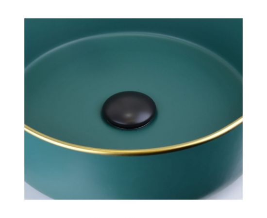 Донный клапан BRONZE DE LUXE черный без перелива (керамическая крышка) 1001B – изображение 2