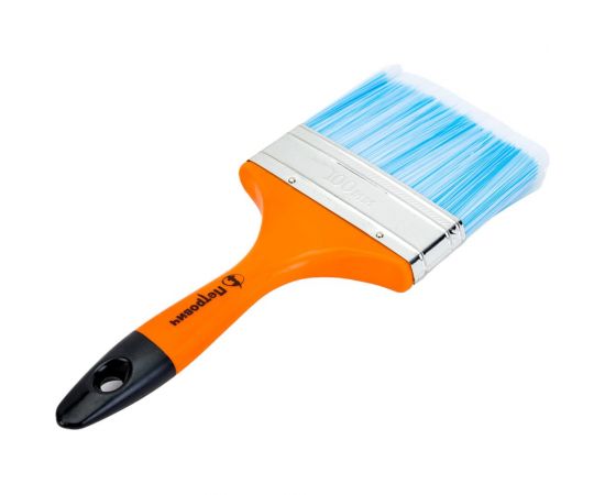 Плоская кисть Петрович 100 мм искусственная щетина, пластиковая рукоятка 4100002397 – изображение 3