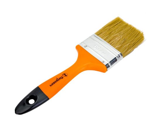 Плоская кисть Петрович 63 мм, смешанная щетина, пластиковая рукоятка 4100002370 – изображение 3