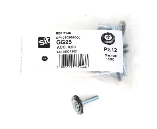 Щетка дисковая 25х5 мм, хв-к 6 мм, гофрированная сталь 0.2 мм для дрели SIT 3146 – изображение 4