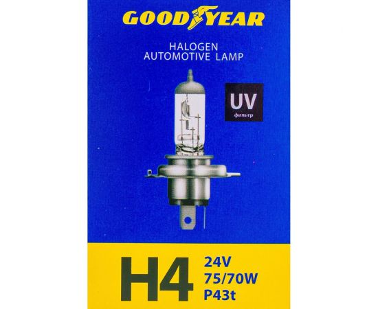Автомобильная галогенная лампа Goodyear Н4 24V 75/70W P43t GY014240 – изображение 5