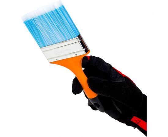 Плоская кисть Петрович 100 мм искусственная щетина, пластиковая рукоятка 4100002397 – изображение 6