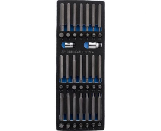 Набор вставок бит 10 мм TORX, SPLINE, HEX, ложемент, 44 предмета KING TONY 9-1044CQV – изображение 8