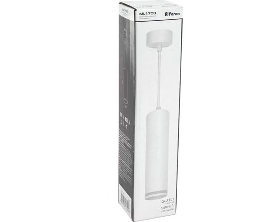 Потолочный светильник FERON ML1708 на подвесе MR16 35W 230V, белый 55x200, 48081 – изображение 9