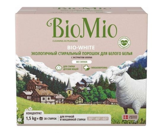 Стиральный порошок для белого белья BioMio BIO-WHITE 1500 кг ПХ-416 