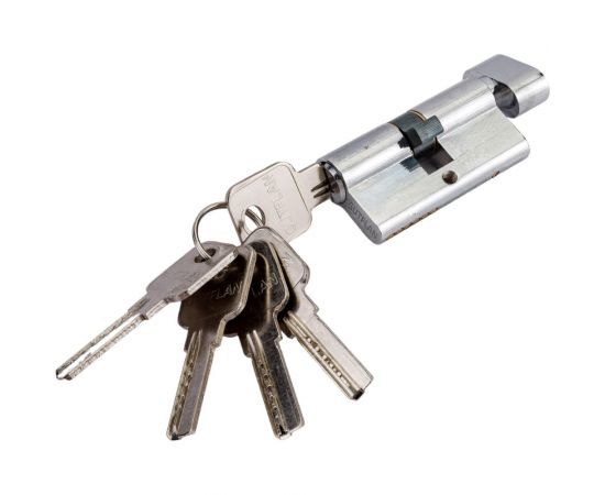 Цилиндр PALIDORE алюмин. А 60 PC (ключ/завертка, хром бл.) TURDUS 98760948 