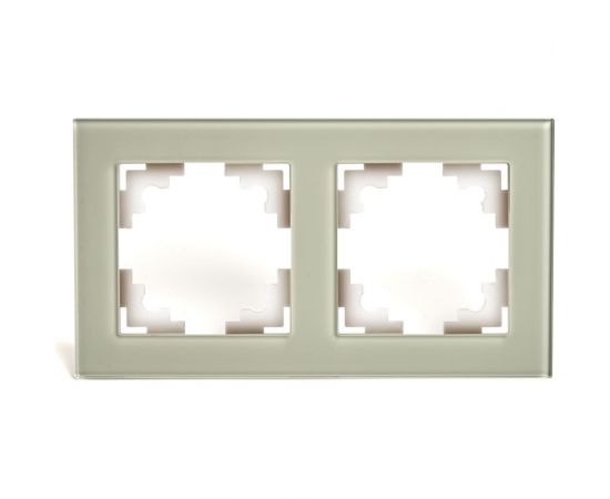 Горизонтальная 2-местная рамка STEKKER GFR00-7002-07, серия Катрин, дымчатый 49033 