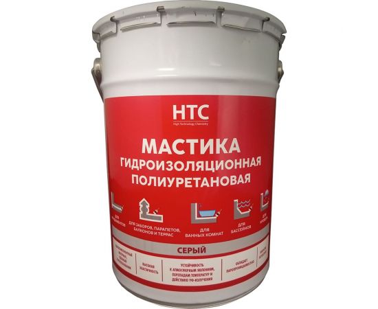 Мастика гидроизоляционная полиуретановая CEMMIX HTC 6 кг серый 84735837 