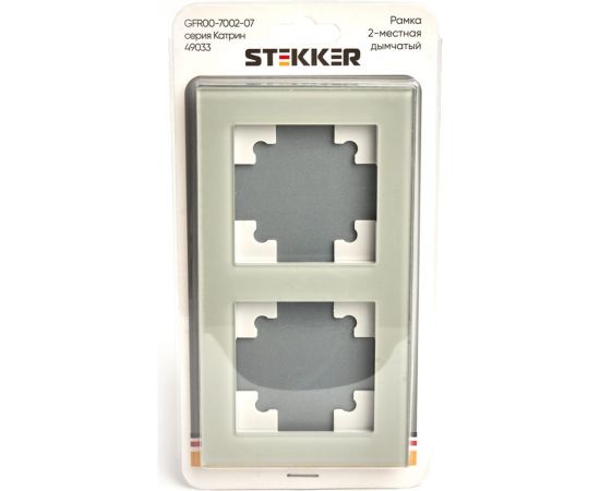Горизонтальная 2-местная рамка STEKKER GFR00-7002-07, серия Катрин, дымчатый 49033 – изображение 11