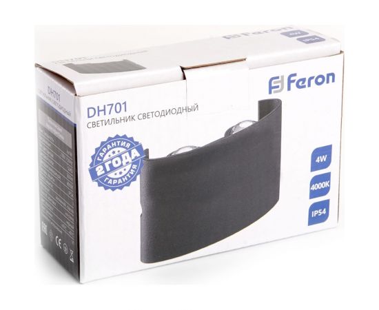 Уличный светодиодный светильник FERON 4*1W, 300Lm, 4000K, черный DH701 48311 – изображение 11