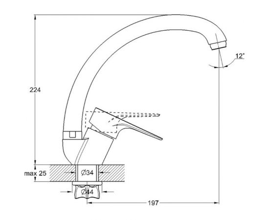 Смеситель для кухни G-lauf с высоким поворотным изливом, хром NUD4-A045 – изображение 2