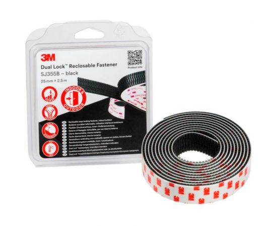 Многоразовая застёжка 3М Dual Lock SJ355B черная 25мм х 2.5м 7100149938 – изображение 2