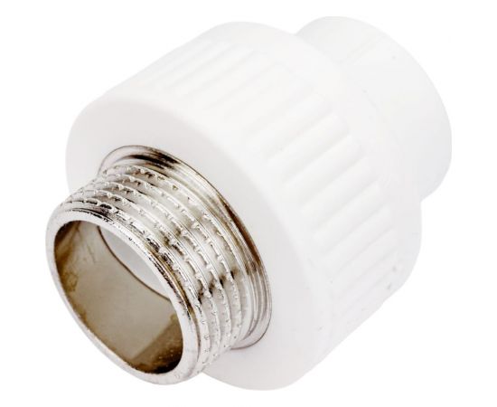 Комбинированная муфта PPRC MeerPlast Дн25x25 Ру25 белая наружная резьба D200-00445 – изображение 2