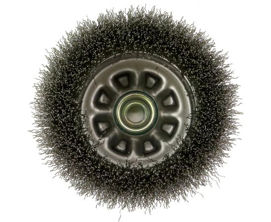 Щетка чашечная 120 мм, М14, гофрированная нержавеющая сталь 0.3 мм для УШМ SIT 0932 – изображение 2