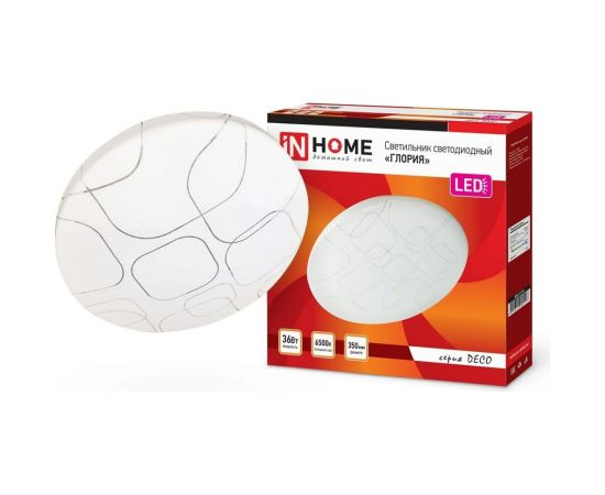 Светодиодный светильник IN HOME серии DECO 36Вт 230В 6500К 2340лм 350мм ГЛОРИЯ 4690612025117 – изображение 2