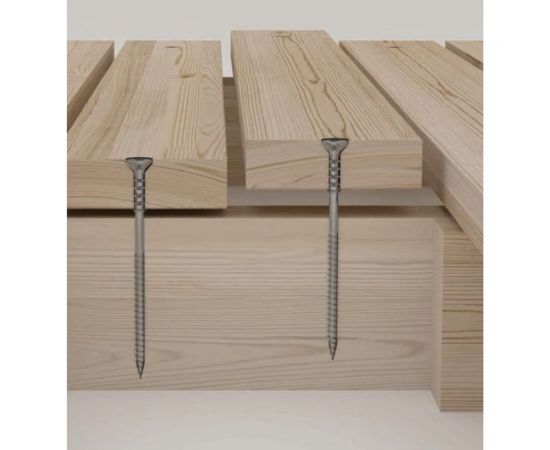 Дистанционный шуруп Rusconnect WDS 06090 6x90 мм, потайная головка, TORX, белый цинк, 100 шт. 390609 – изображение 3