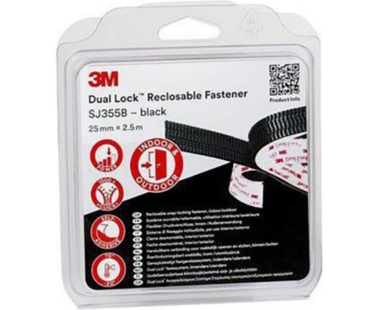 Многоразовая застёжка 3М Dual Lock SJ355B черная 25мм х 2.5м 7100149938 – изображение 3