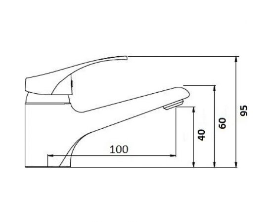 Смеситель для умывальника СЛАВЕН с литым изливом, одноручный СЛ-ОД-Ц10 – изображение 3