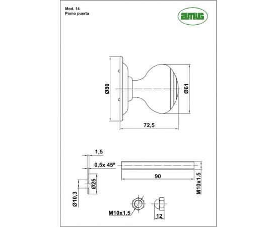 Дверная ручка Amig антик 14-61 A – изображение 4