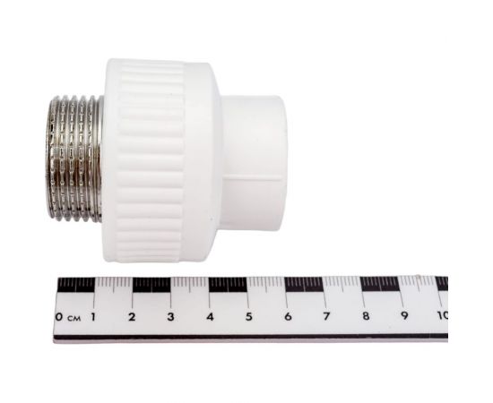 Комбинированная муфта PPRC MeerPlast Дн25x25 Ру25 белая наружная резьба D200-00445 – изображение 4