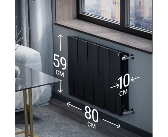 Радиатор Royal Thermo PianoForte 500/Noir Sable 10 секций, черный – изображение 5