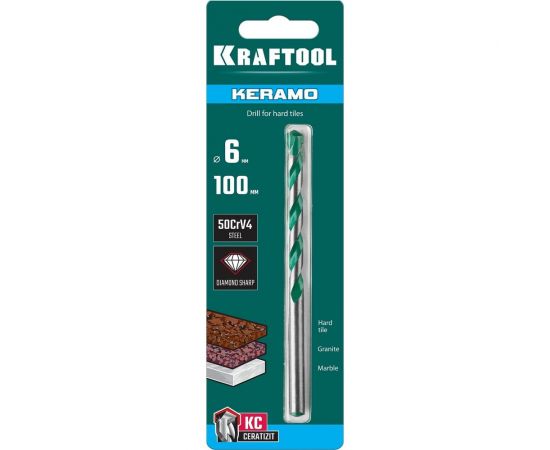 Сверло по керамограниту KRAFTOOL Keramo 6x100 мм 29175-100-6 – изображение 5
