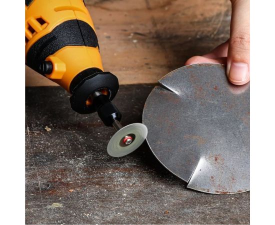 Набор алмазных шарошек и отрезных дисков с держателями RT25 25 предметов для гравера DEKO 065-0681 – изображение 6