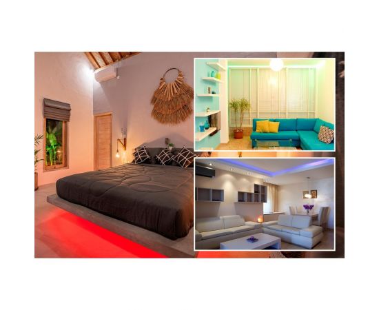 Светодиодная лента OGM 12В, 10Вт/м, smd5050+2835, 120д/м, ip20, подложка 10мм, 5м, rgbw. / LSE-272 – изображение 6