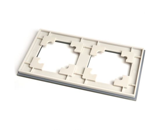 Горизонтальная 2-местная рамка STEKKER GFR00-7002-07, серия Катрин, дымчатый 49033 – изображение 10