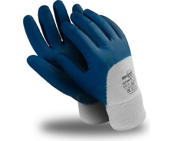 Перчатки Manipula Specialist ТЕХНИК ЛАЙТ РЧ, резинка, частичный облив, синий Пер 665/ 9 