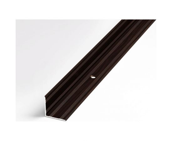 Порог внутренний угловой алюминиевый декоративный (20х20 мм, 1,35 м, Дуб венге) ЛУКА УТ000008383 