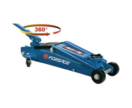 Подкатной гидравлический домкрат с вращающейся ручкой 3т, узкая база Forsage F-T83003C 