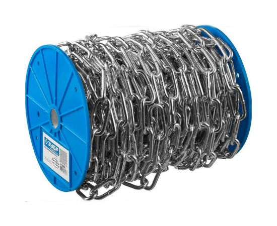 Длиннозвенная епць Зубр DIN 763, оцинкованная сталь, d=8мм, L=18м 4-304030-08 