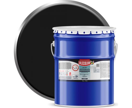 Эмаль OLECOLOR НЦ-132П черный, 17 кг 4100000074 
