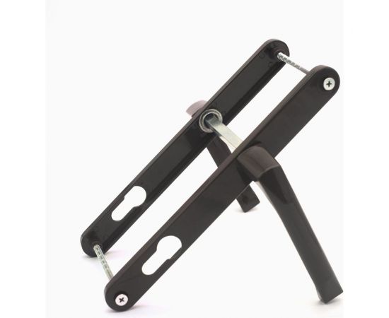 Нажимной гарнитур Дверной Страж 85/25 узкий, сплошной, коричневый, закруглённая планка ДС42284 