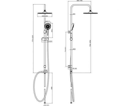 Душевая система Cersanit NENO 5 режимов, шланг 150 PVC 63477 – изображение 11