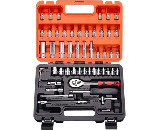 Набор инструментов GOODKING 53 предмета, 1/4, трещотка K-10053 – изображение 2