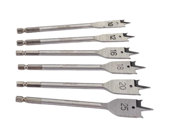 Набор сверл перьевых по дереву 6 шт Gepard GP0415-6 – изображение 2