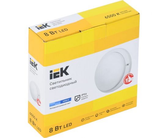 Светильник IEK LED ДПО 4005 8вт IP54 6500K круг белый LDPO0-4005-8-6500-K01 – изображение 2
