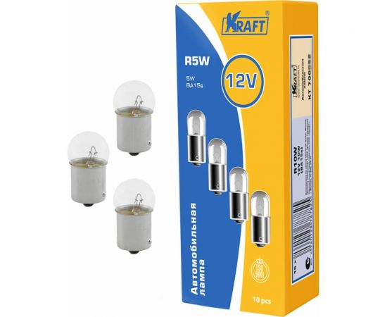 Лампа накаливания KRAFT R5W 12v5w BA15s упаковка 10 шт. KT 700048 – изображение 2