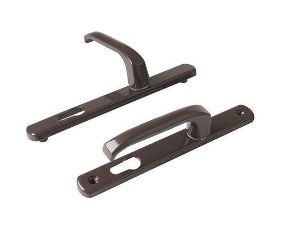 Нажимной гарнитур Дверной Страж 85/25 узкий, сплошной, коричневый, закруглённая планка ДС42284 – изображение 3