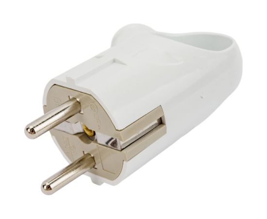 Разборная угловая вилка АБК-СИЛА с кольцом, с заземляющим контактом 16А 220В белая 2901005 – изображение 3