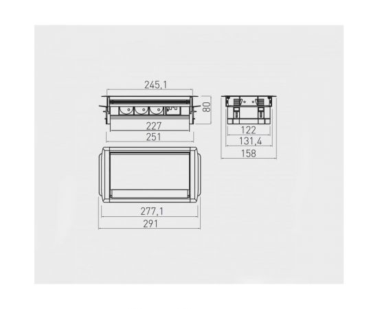 Выдвижной встраиваемый розеточный блок GTV на 3 EURO розетки и 2 USB AE-PBC3GS2U-53BKS – изображение 3