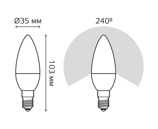 Лампа Gauss LED Свеча E14 9.5W 950lm 4100К 103101210 – изображение 4